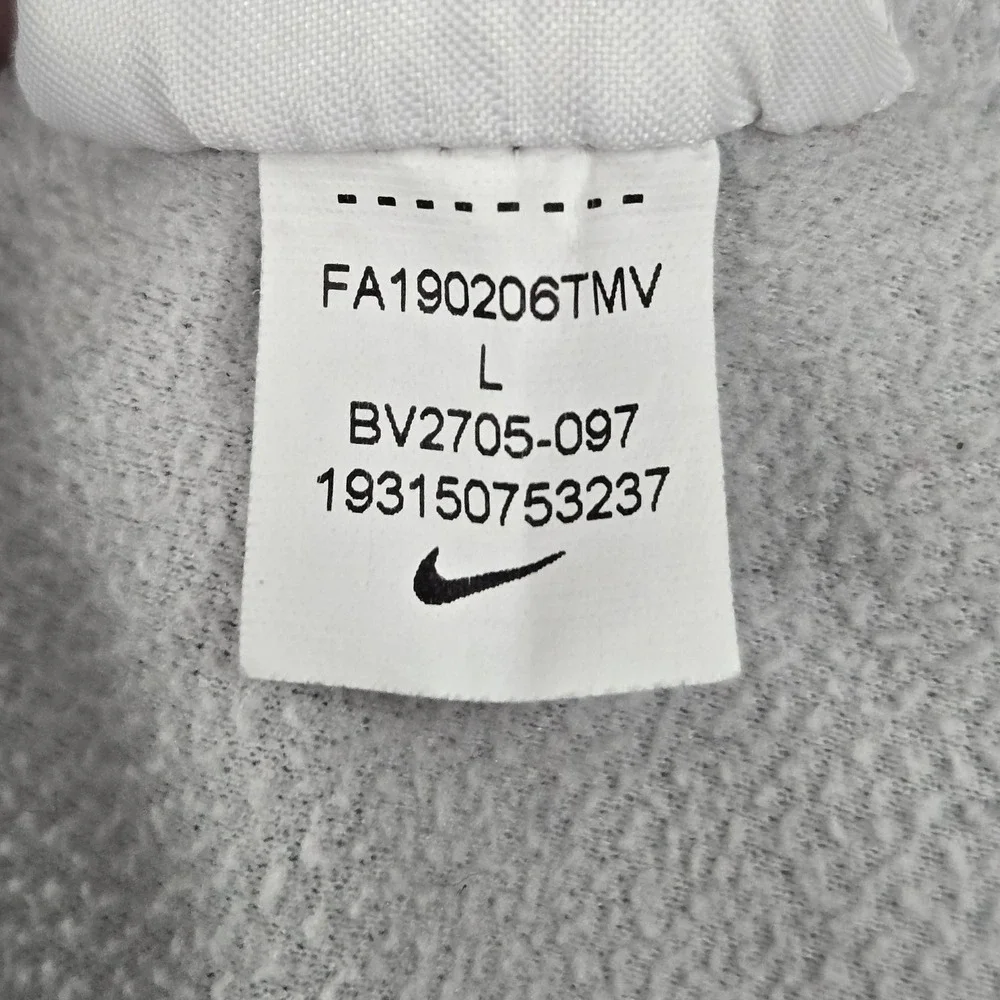 Nike Men Hoodie L Gray Fleece Therma Veneer Activewear Logo Zipper READ